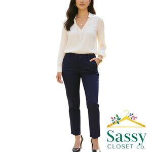 Ann Taylor Night Sky Trousers Size 6 Classic Front Zip Pockets Style 381618